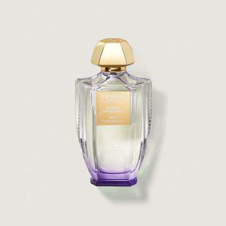 Iris Rubereuse 100ml Bottle with gold cap and purple tinge at bottom